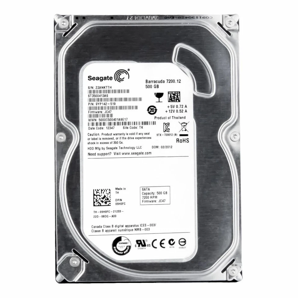 Disco Rigido DELL 09H0FC ST3500413AS 500GB 7.2K 16MB SATA III 3.5'' - Immagine 3 di 3