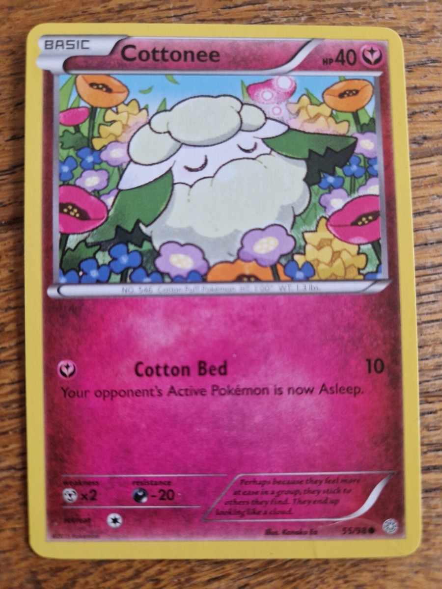 Pink Fairy Type Cottonee Pokemon Card Discontinued