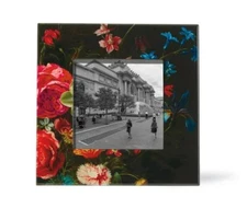 METROPOLITAN MUSEUM OF ART, 'BOUQUET OF FLOWERS' SQUARE LACQUERED PICTURE FRAME