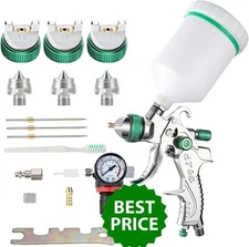 Professional HVLP Spray Gun Set Gravity Feed Air Spray Gun with 1.4, 1.7, 2.0mm