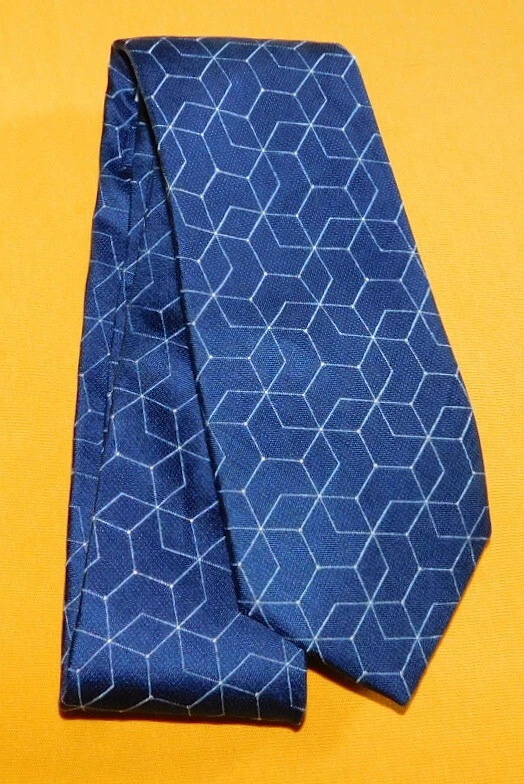 CALVIN KLEIN GRAVATA FINA MOTIVO PENTÁGONO AZUL/BRANCO - GRAVATAS DE PESCOÇO - GRAVATAS DE DESIGNER. - Imagem 2 de 3