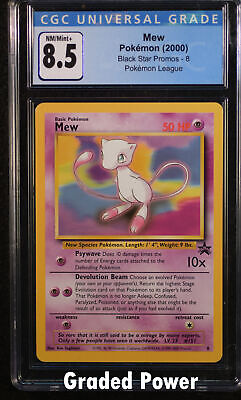 Mew Pokemon card black star promo 8. Nr Mint. WoTC first gen.