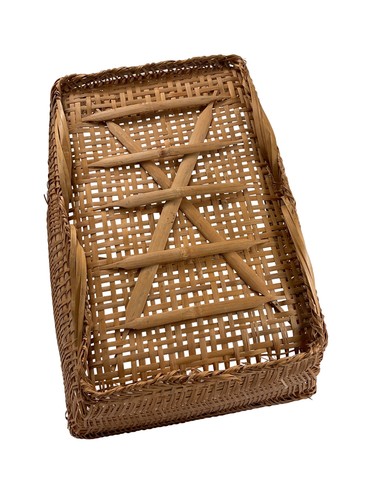 Bamboo Country Décor Basket Rectangular with Handle Garden 15x11x5.5 C225 - Picture 5 of 6