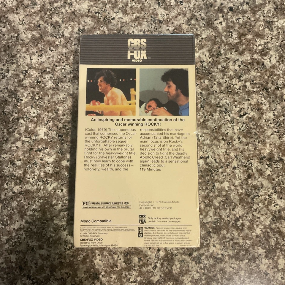 Rocky II 1979 Sylvester Stallone VHS Red Label CBS Fox 1984. New & Sealed. - Image 3 of 4
