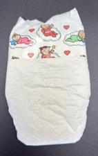 Vintage Pampers Diaper 90s 1992 Baby Babies on Clouds Newborn Size