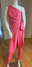  585 DIANE VON FURSTENBERG SPINA ONE SHOULDER JUMPSUIT SIZE 0 PINK