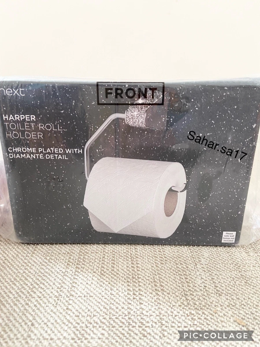 Next Harper Silver Diamant Toilet Roll Holder home Office Tissue