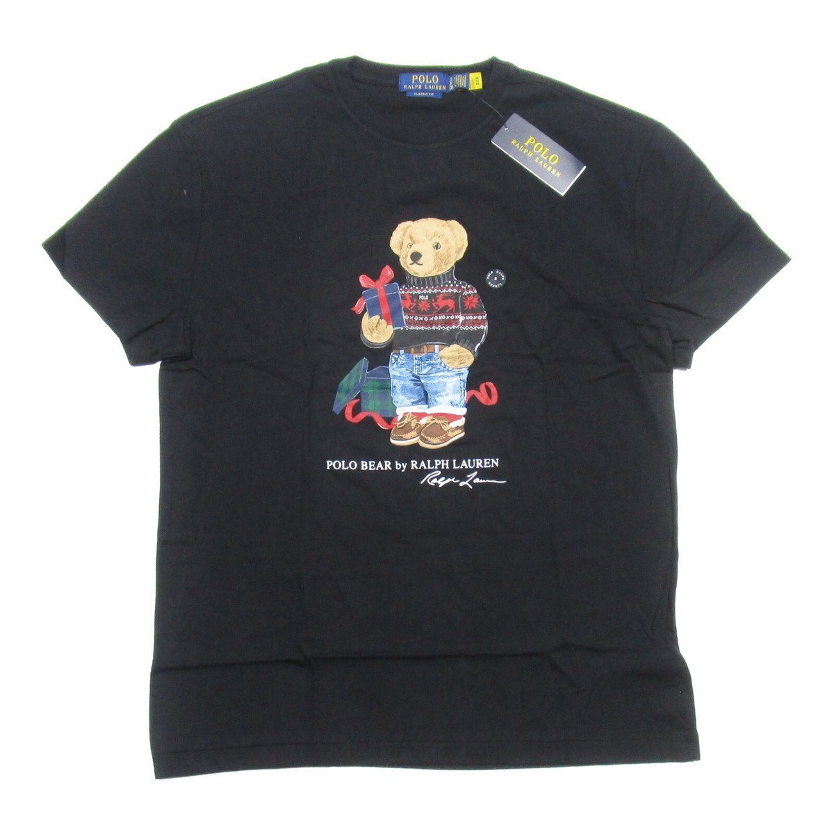 【Polo Ralph Lauren】★Tシャツ★ Men's Polo Bear T-Shirt Polo Ralph Lauren Men's Black Holiday Polo Bear Graphic Crew
