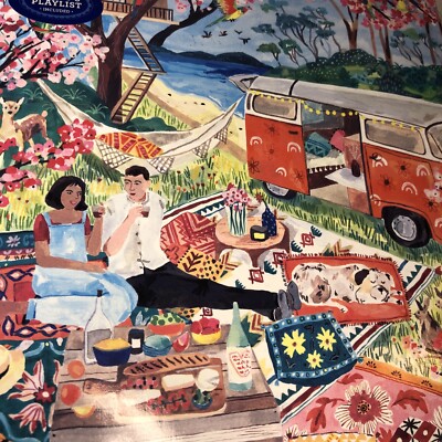 EeBoo Puzzle 1000 Pezzi 'Vie De Campeur' (Camper Life), 58x58 Cm, Con Playlist Musicale, Cartone Riciclato FSC