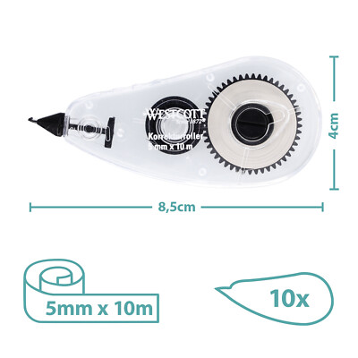 10 x Stanger Korrekturroller Korrekturmaus Korrekturband 5mm x 12m weiß 10 x Stanger Korrekturroller Korrekturmaus Korrekturband 5mm x 12m weiß