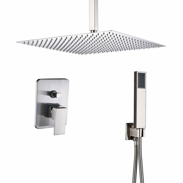 Starbath Ceiling Mount Shower System Brushed Nickel With 12 Rain