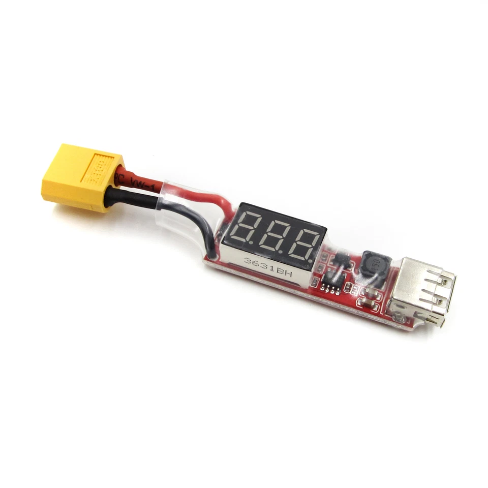 5V 2S-6S Lithium Battery Charger Converter &XT60 PIug to USB W/ Voltage Display - Image 3 of 4