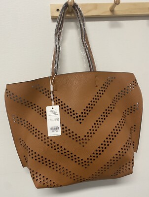 ん Urban Expressions TAN Vegan Leather ROME satchel-type purse+ large