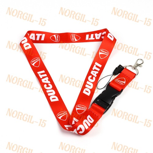 For Keychain Red Black Ducati Racing Lanyard Quick Release Key chain Strap Gift - Picture 3 of 3