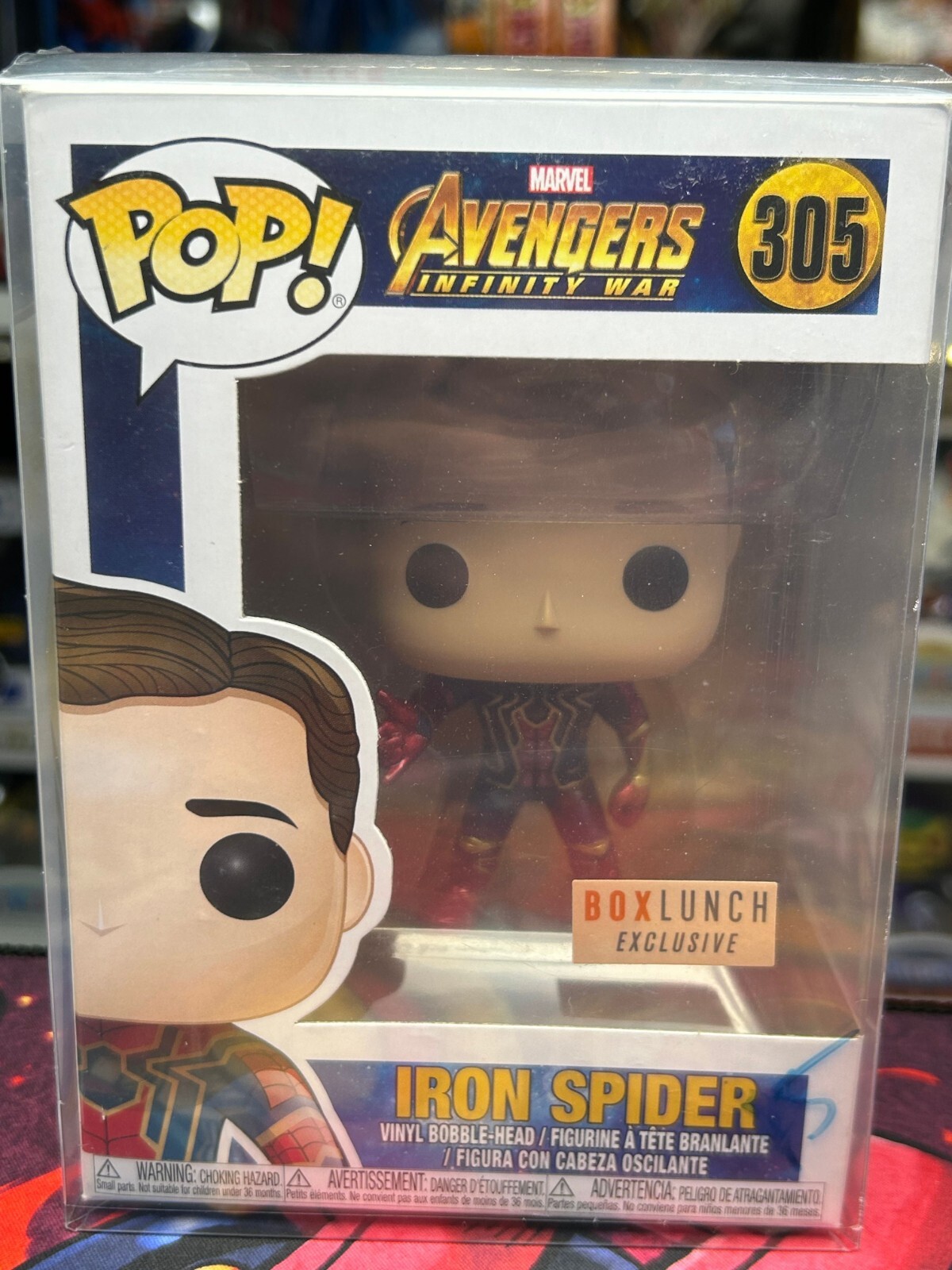 Funko Pop Marvel Avengers Infinity War Iron Spider #305 Box Lunch With Protector