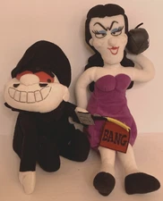 Boris Badenov & Natasha Fatale Rocky & Bullwinkle Show  Plush no tags