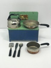 Line Mars Toy Japan Cookware Teapot Utensils Little Orphan Annie Tin Stove READ