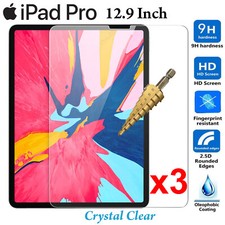 x3 Tempered Glass for Apple iPad PRO 12.9 inch screen protector 4th Gen 2020