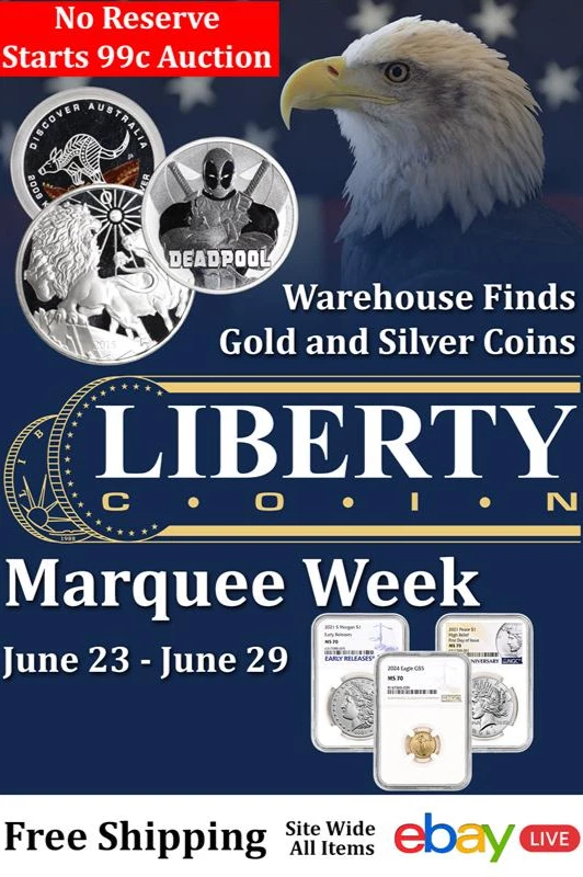 Warehouse Finds - Gold and silver coins and bullion starting at .99 cents