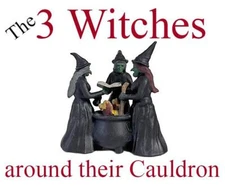 N Scale Witches 3 Gathered around their Cauldron Make a Scene 1/160 Painted