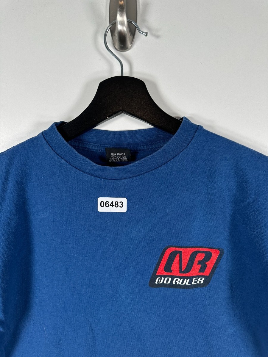 Vtg No Rules Boys Just Skate SK8 Graphic Tee T Shirt Blue Sz Large