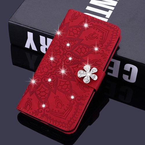 For iPhone 13 12 14 15 Pro Max 11 8 7 Bling Leather Wallet Card Phone Stand Case - Picture 22 of 26