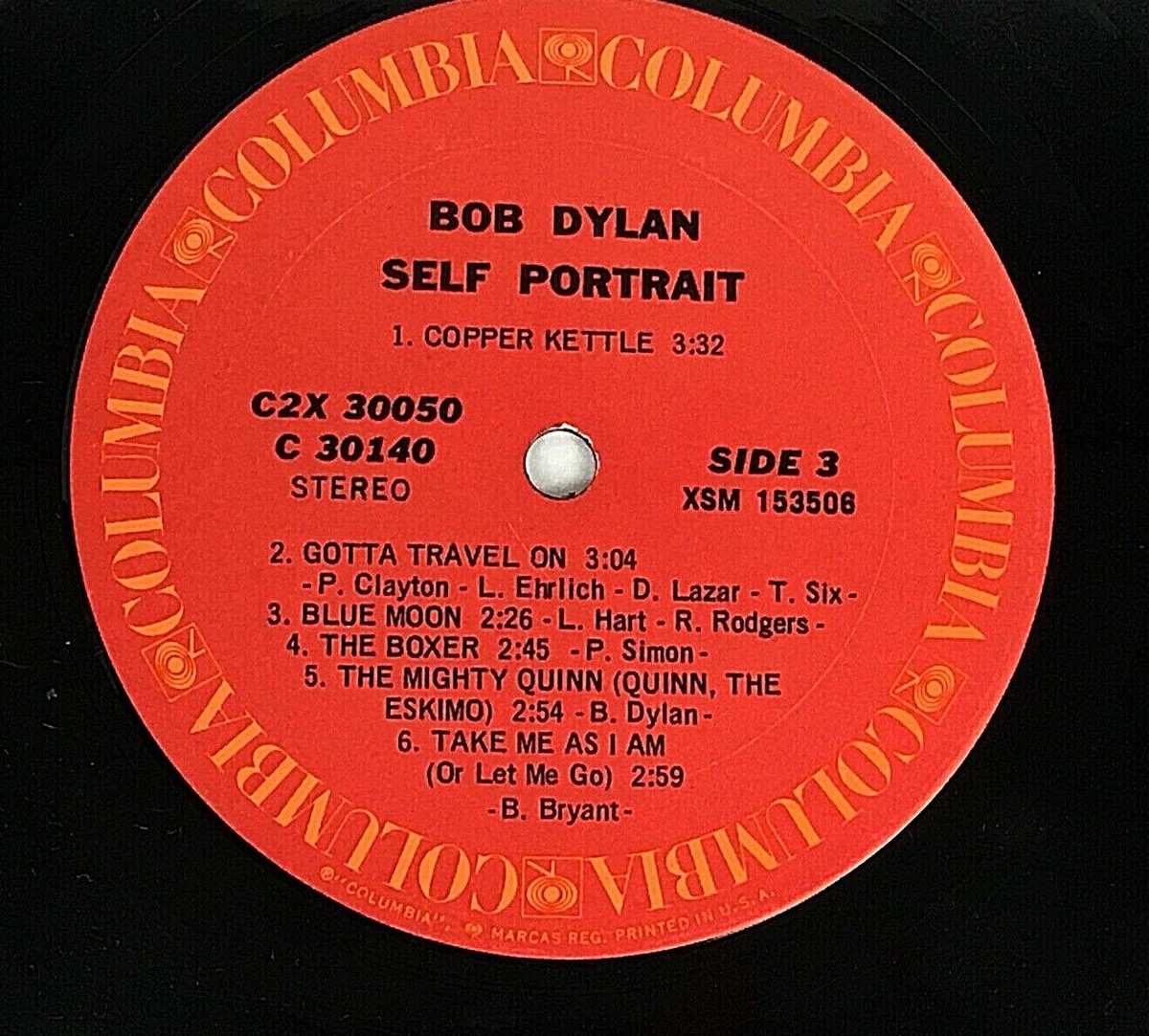 Bob Dylan Self Portrait 12” Vinyl Record Album Double LP Set XSM