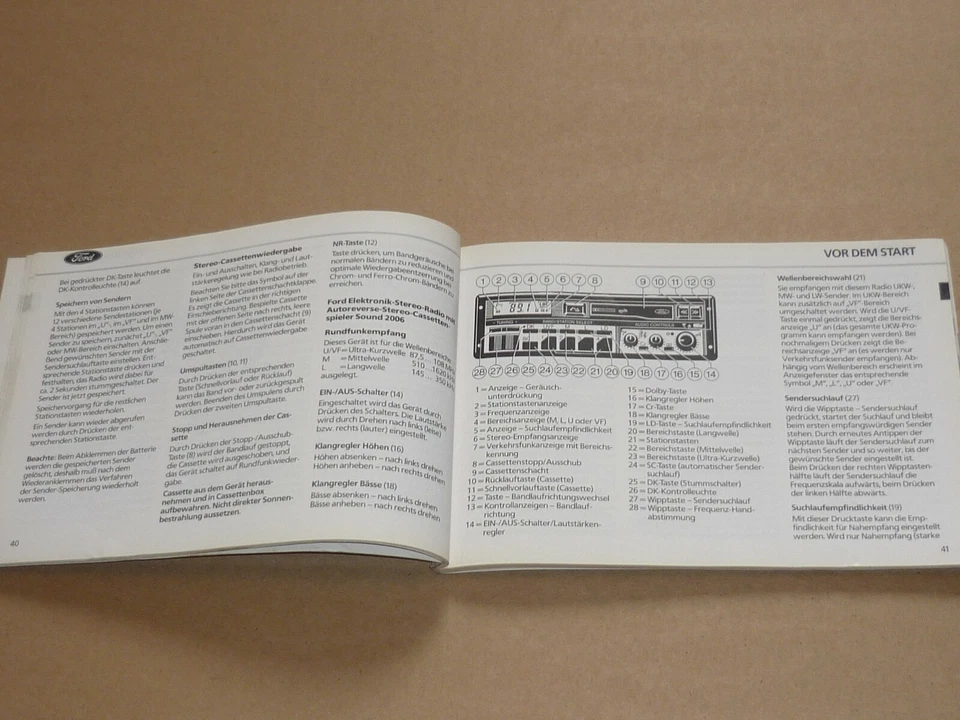 FORD Escort und Orion 1985 Betriebsanleitung Bedienungsanleitung Handbuch - Bild 2 von 3