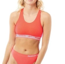 Image of Reebok Womens Angie Seamless Rib Performance Crop Top Neon CHERRY SIZE:M