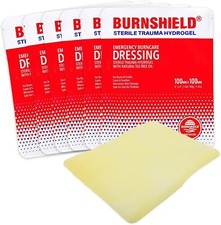 Burnshield 4" X 4" Burn Dressing Sterile Hydrogel Burncare - 6 Count