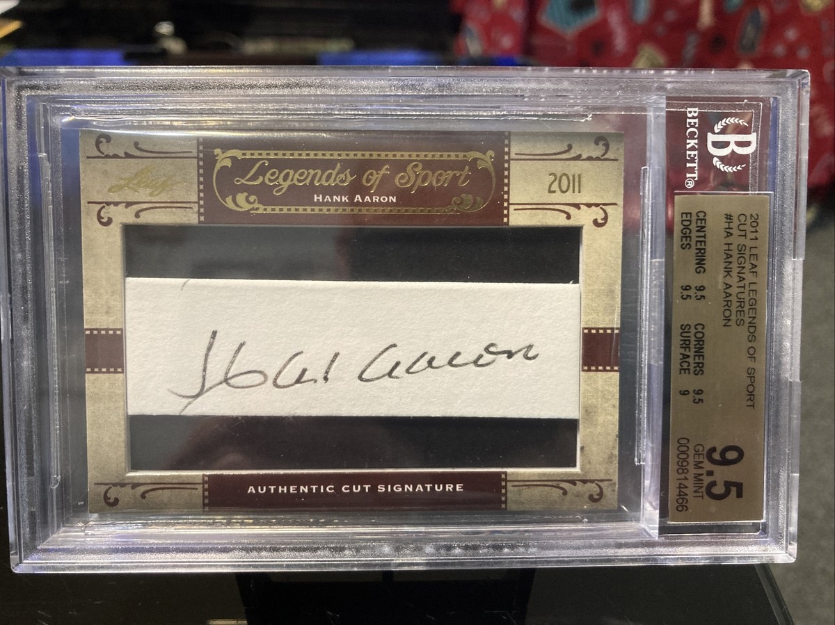 2011 Leaf Signatures Hank Aaron Autograph Graded 9.5 Gem Mint! | eBay