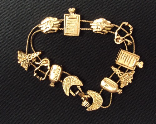 Classic TOFA Physician Slider Charm Bracelet ~ Choice Of Gold/Bronze/Gray Tones - Picture 7 of 19