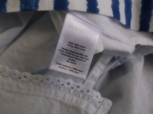 Vineyard Vines Bright Blue & White Painted Stripe Cotton Maxi Dress Women's Sz 6 - Picture 10 of 11