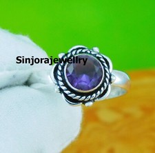 Amethyst Gemstone 925 sterling silver handmade Gift Ring US size 5 to 10