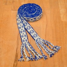 Gürtel Brettchengewebt blau-natur 2,2m Gewandung Mittelalter Reenactment LARP