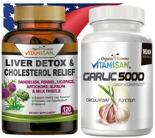 Liver Cleanse & Detox Heart/Cholesterol/Blood Health Care High Quality 220 capsu