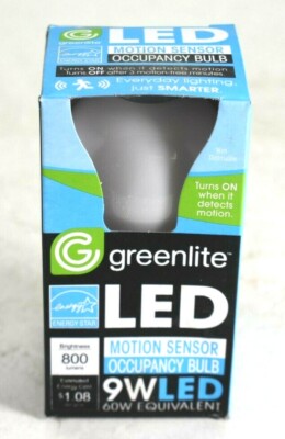 Greenlite 9W (60W Equal) A19 3000K Motion Sensor LED Light Bulb 9W/OMNI/OC