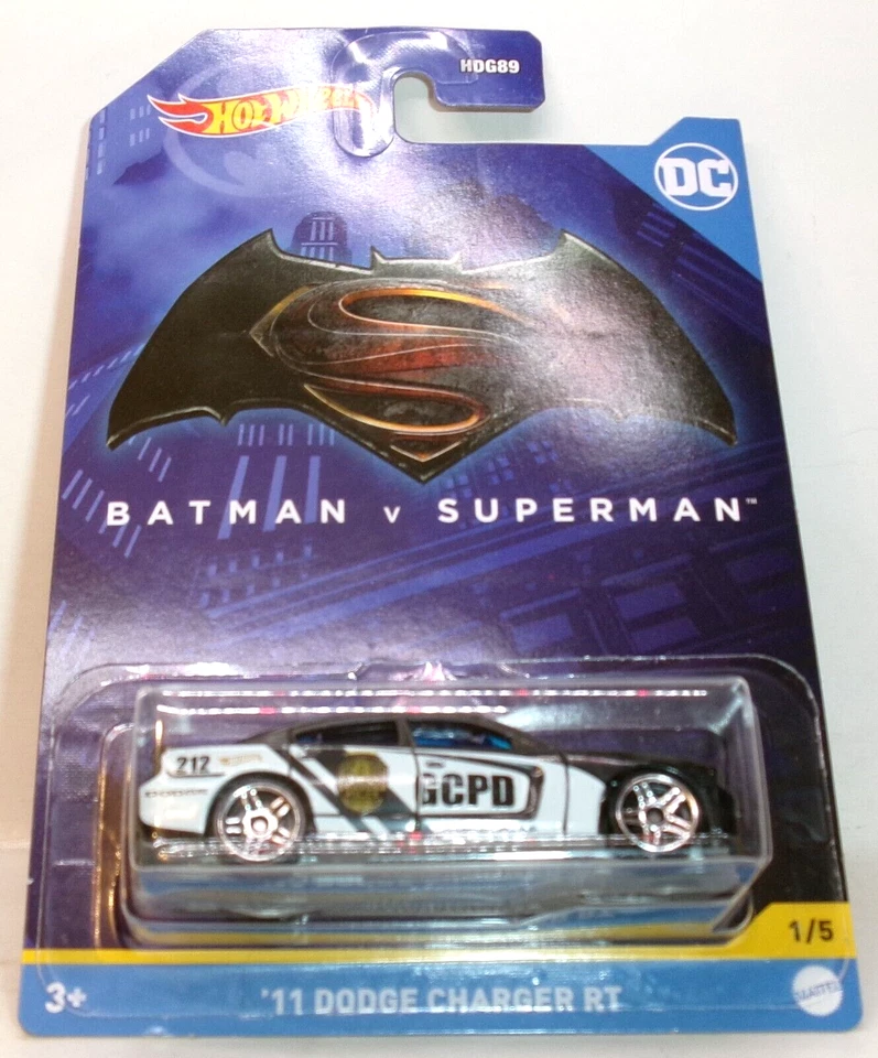 2022 HOT WHEELS 1:64 HW BATMAN SERIES 1/5 BLACK WHITE '11 DODGE CHARGER R/T - Image 3 of 4