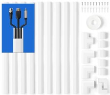 153-Inch Wall Cable Hider Cord Concealer TV Wire Management Raceway White