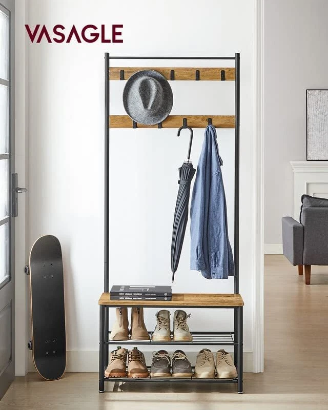 Hallway clothes shop rack