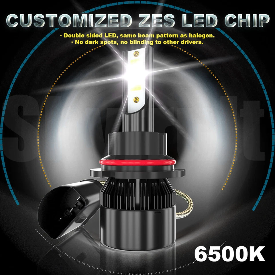 For 2001-2007 Dodge Caravan Chrysler Town & Country LED Headlights Hi-Low Bulbs - Image 4 of 4