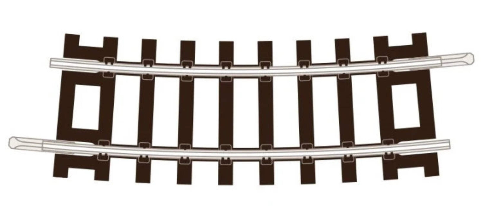 Peco ST1250 TT:120 Gauge Code 55 No.2 Radius Half Curve Track (Pack of 4)