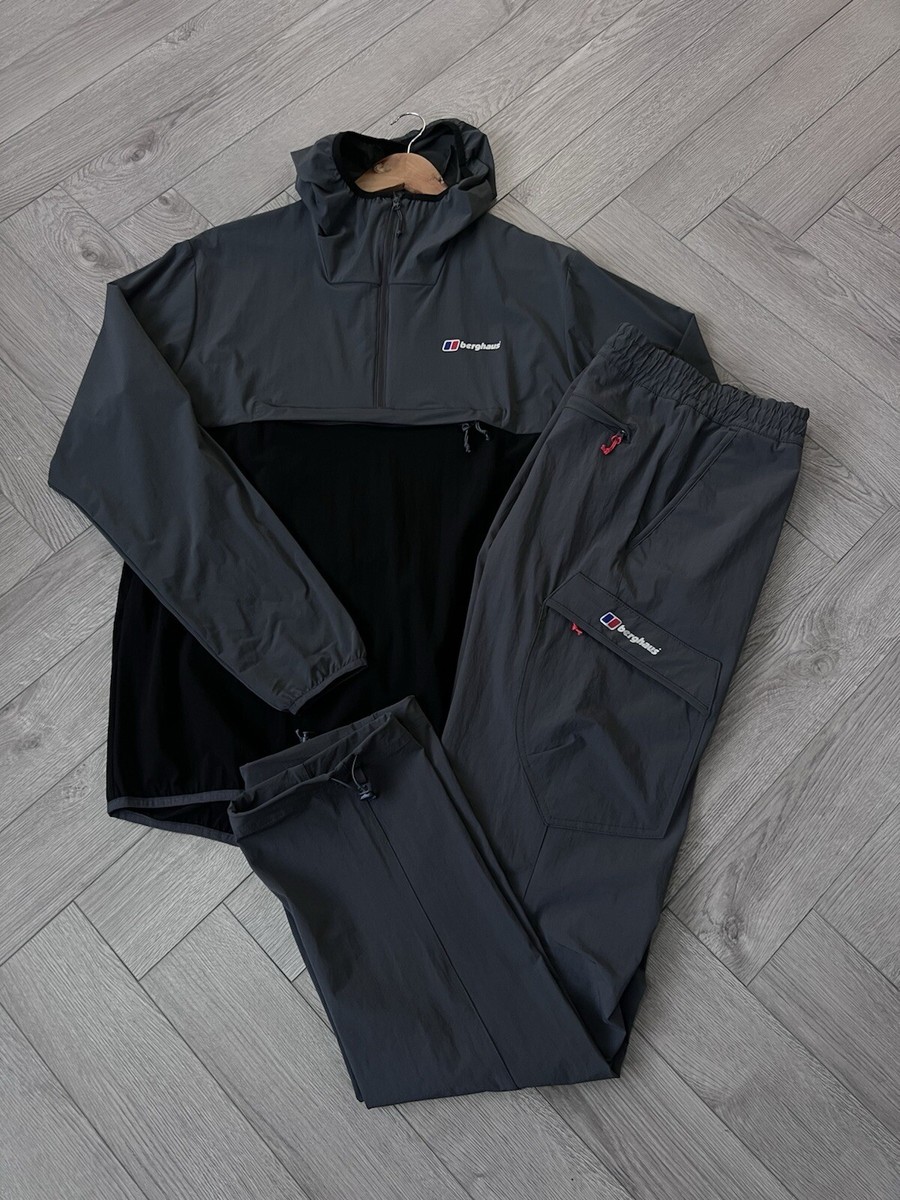 Mens Berghaus corbeck Tracksuit Blk/gry 1/2 Zip Jacket Cargo