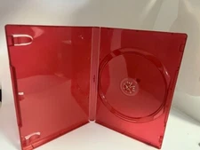 25 NEW HIGH QUALITY 14mm Translucent RED SINGLE DVD CASES BL72HD FREE SHIP