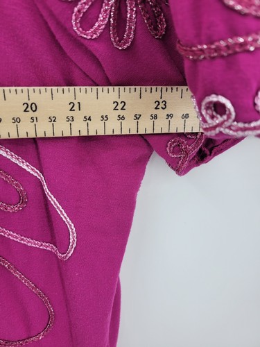 Maggie Barnes Top Womens Plus 1X Pink Metallic Embroidered Art to Wear Stretchy - Picture 7 of 10