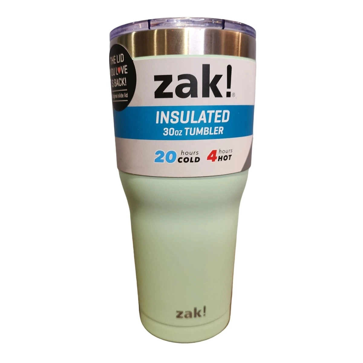 Zak Designs Stainless Steel Insulated 30 oz Water & Coffee Cup Tumbler Mint