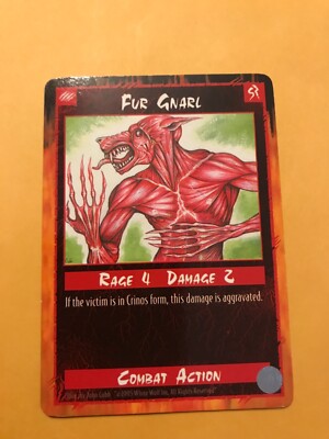 FUR GNARL : RAGE LIMITED CCG Combat card, White Wolf Werewolf TCG, Rare | eBay FUR GNARL : RAGE LIMITED CCG Combat card, White Wolf Werewolf TCG, Rare | eBay
