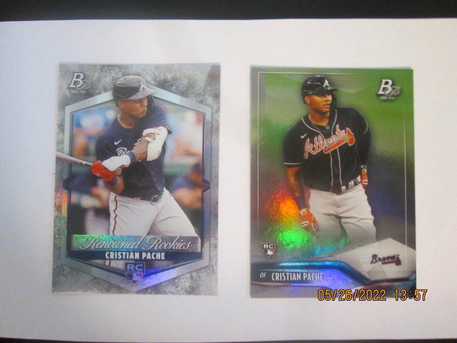 CRISTIAN PACHE 2021 BOWMAN PLATINUM RENOWNED ROOKIES & REGULAR ROOKIE  #RR-7/23