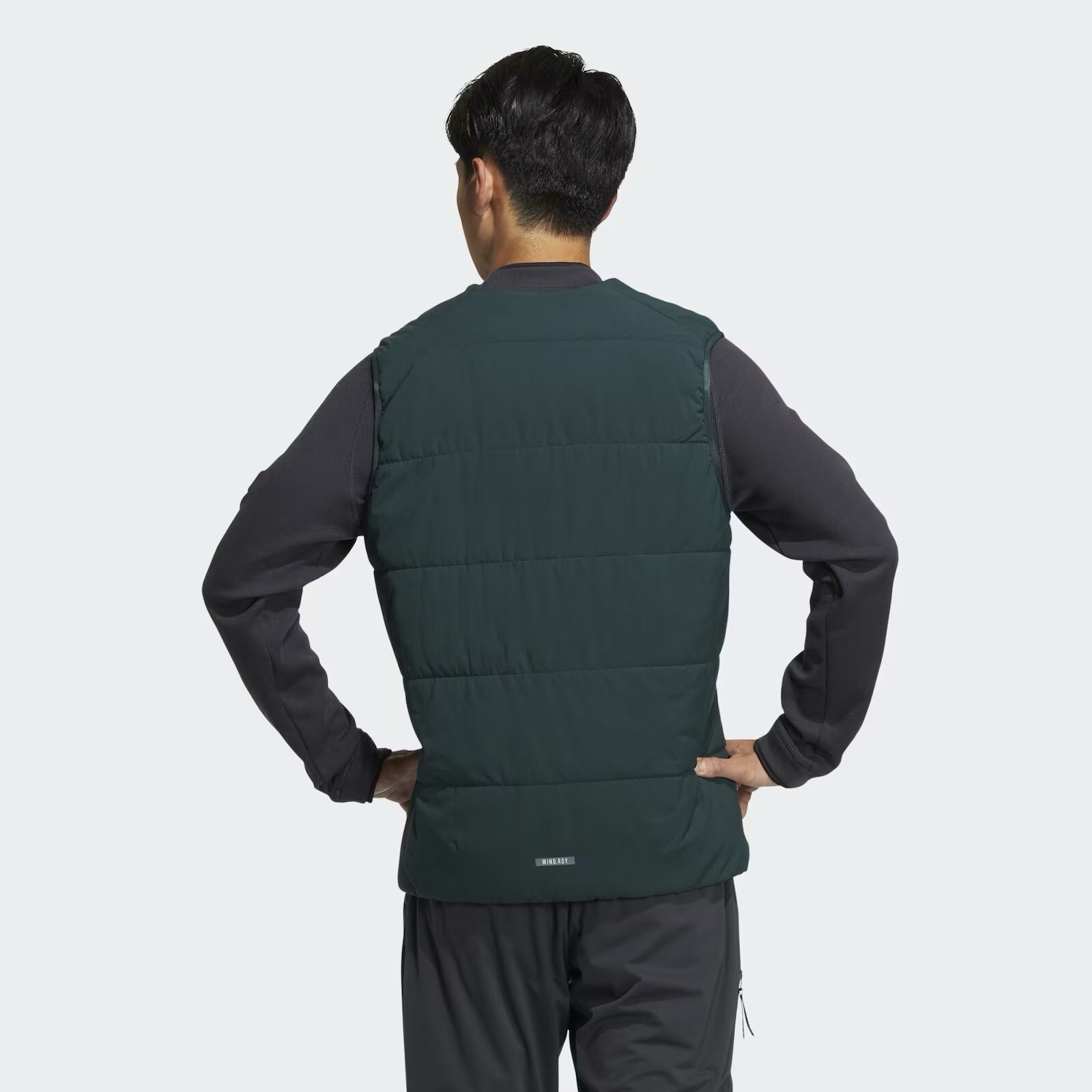 Size M- Adidas MEN'S WIND.RDY GO-TO REVERSIBLE PADDED VEST, SHADOW GREEN. image 4