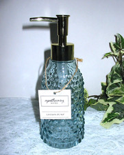 Blue Hobnail Soap Dispenser - Gold Tone Pump - Apothecary Home - New